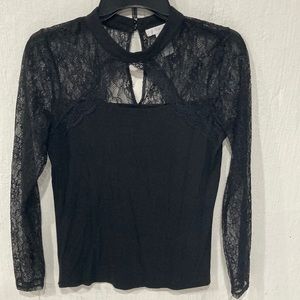 Womans black lace top. Size XS
